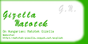 gizella matotek business card